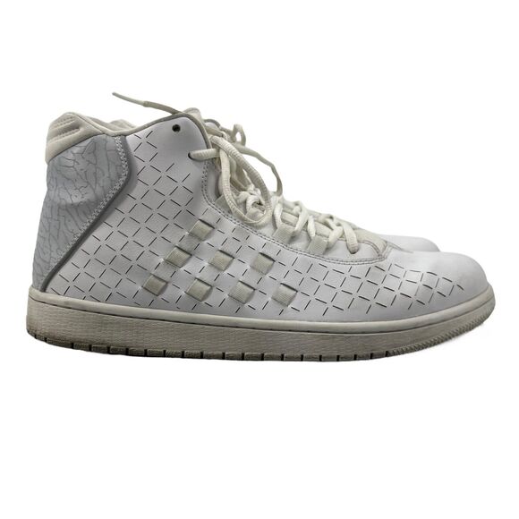 Jordan Mens 12 Basketball Shoes White Wolf Grey Illusion Sneaker 705141-101 - Picture 1 of 13